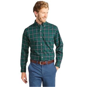 LL Bean Men's Wrinkle-Free Mini-Tartan Shirt Traditional Fit, Size XL